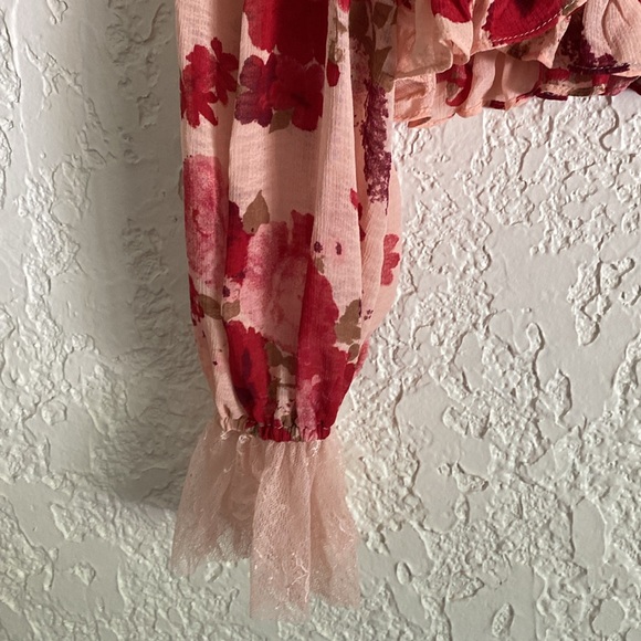 NWT Free People Romantic Combo floral long sleeve blouse size S/M - Picture 5 of 12